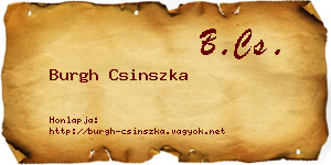 Burgh Csinszka névjegykártya